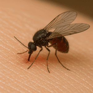 NOSEEUM BITTING HUMAN HAND